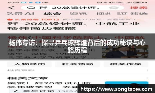 杨伟专访：探寻乒乓球辉煌背后的成功秘诀与心路历程